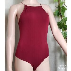 Forever 21 Dark Red Halter Neck Body Suit